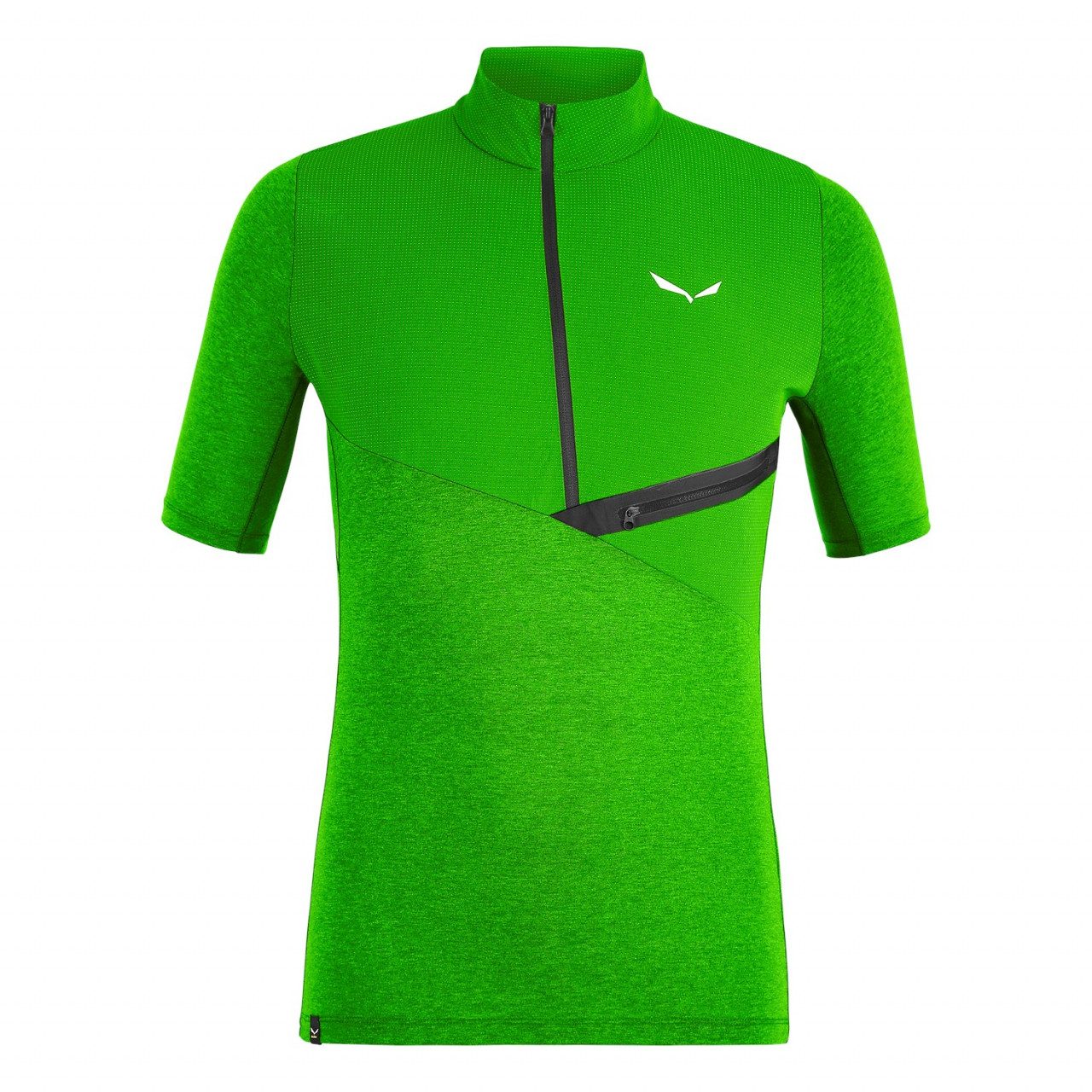 T-Shirts Salewa Agner Hybrid Dry Zip Homem Verdes 486ABYFQJ